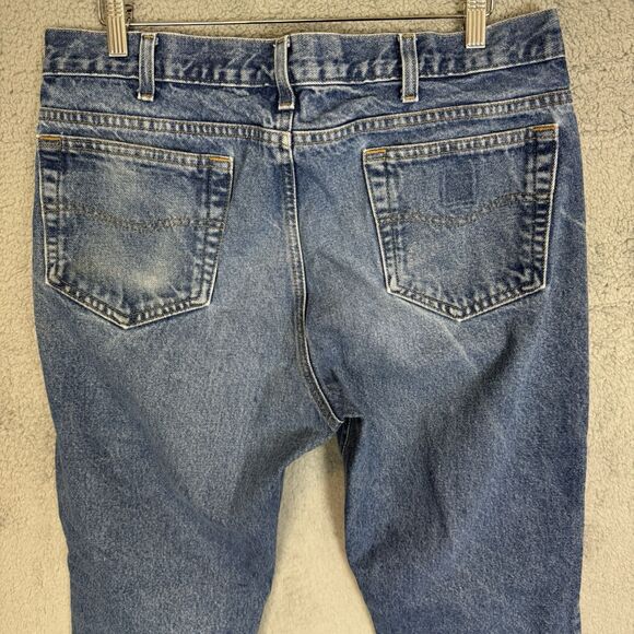 Carhartt Jeans Mens 36x30 Blue Denim Straight Leg Light Wash Work Wear B18 DST - Picture 8 of 10